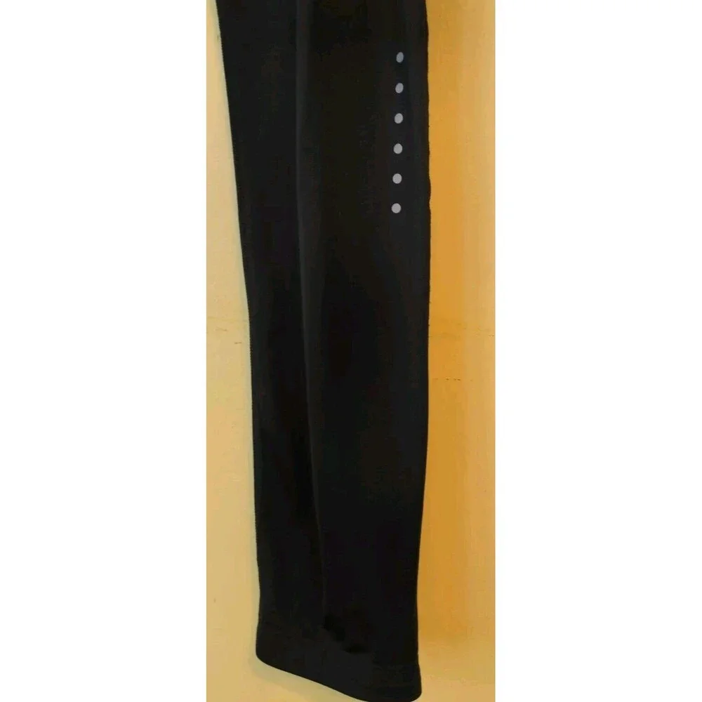 Nike Dri-Fit Running Athletic Leggings Womens M Black Side Zip Pocket Pull On